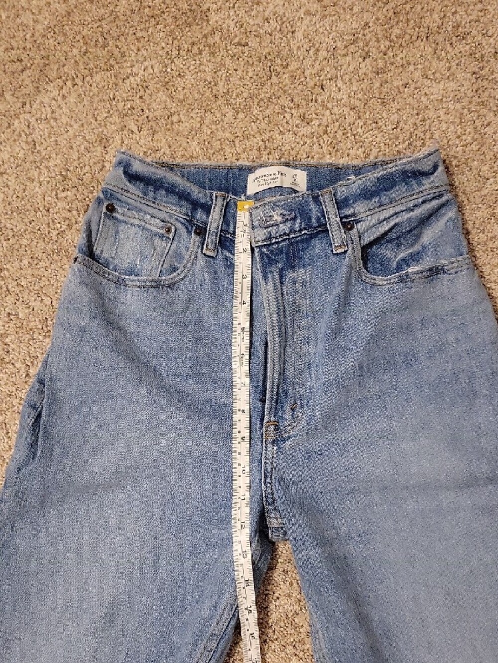 Abercrombie & Fitch Light Wash High-Rise Straight Jeans - Picture 6 of 7